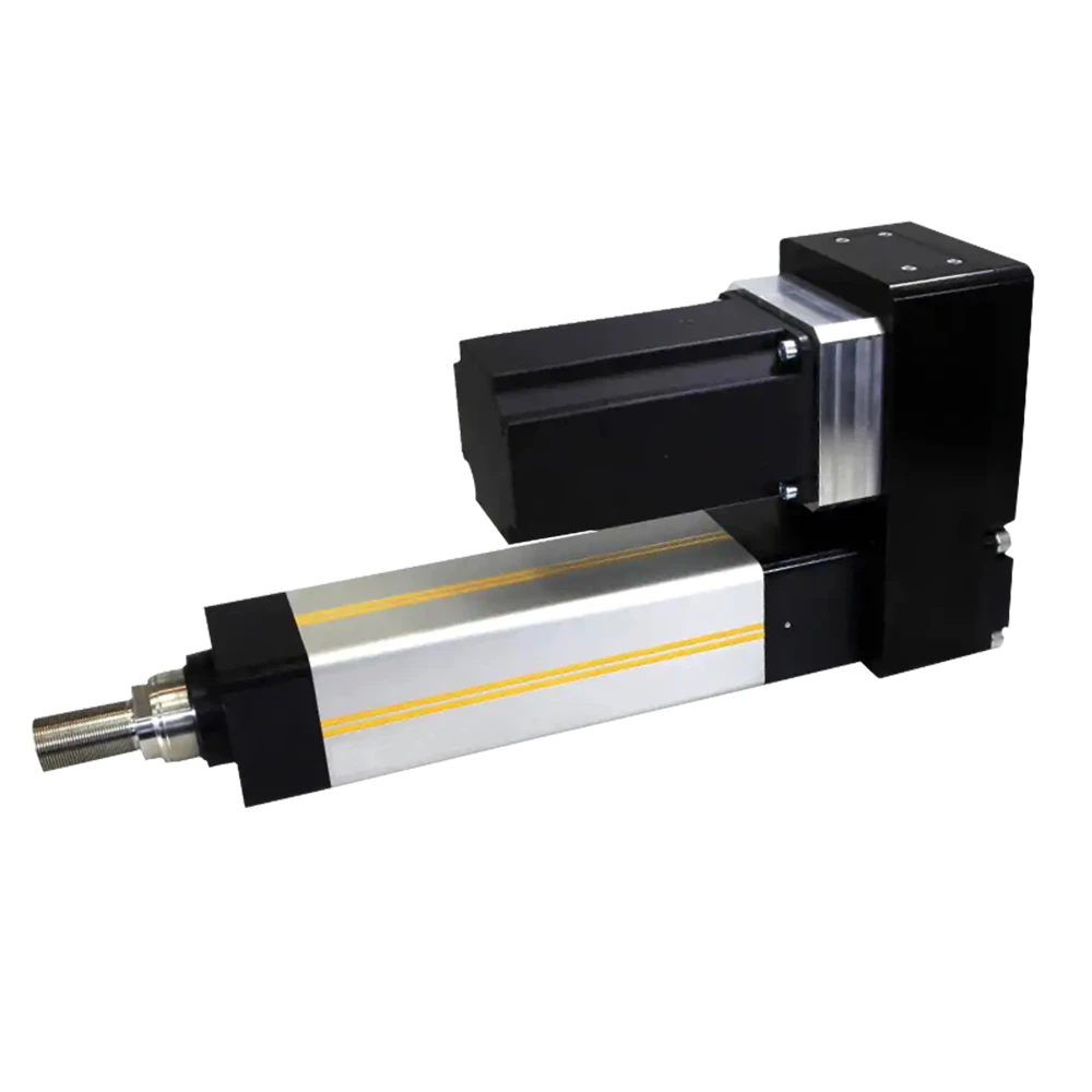 NEFEIT folded-back electric cylinder construction example with side-mounted motor