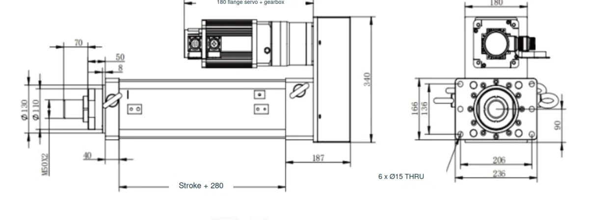 NEFEIT nft160 folded back dimension drawing with English annotations