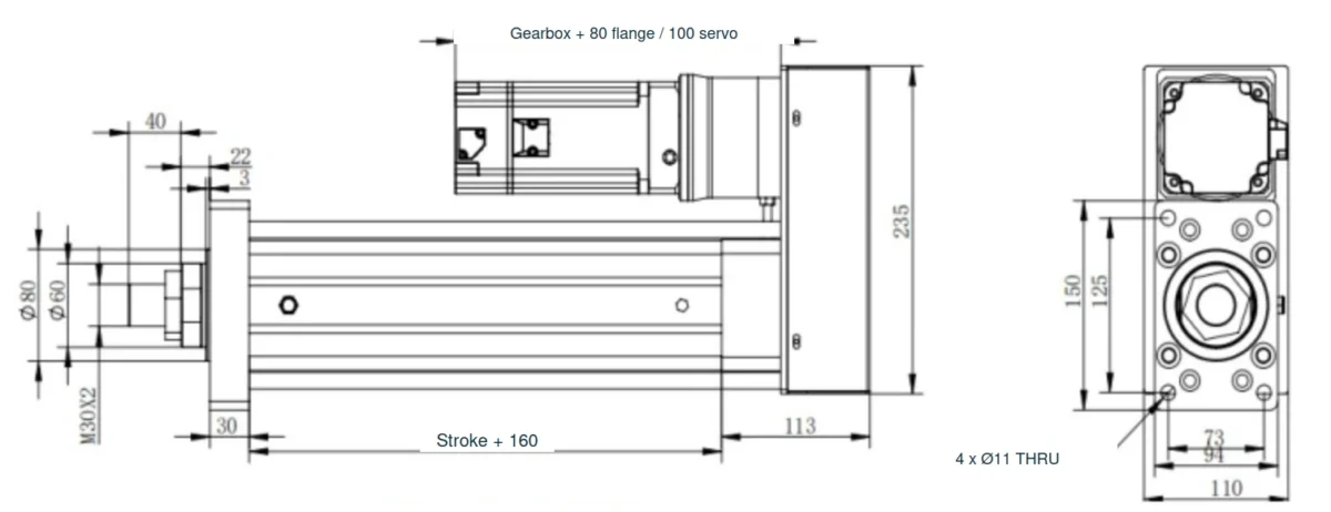 NEFEIT nft94 folded back dimension drawing with English annotations