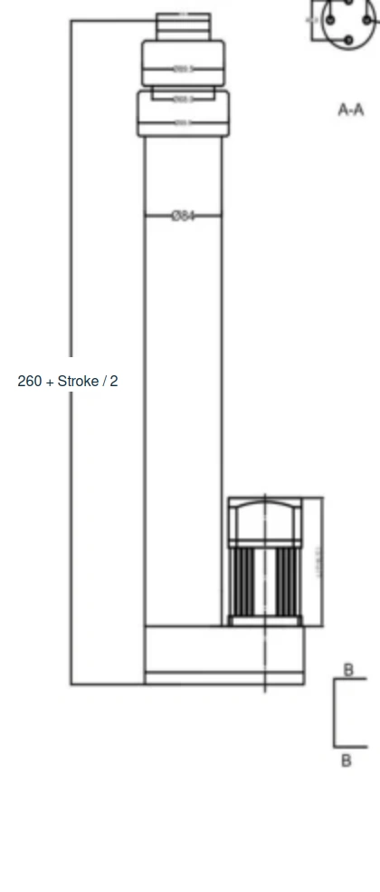 NEFEIT nftdj telescopic dimension drawing with English annotations