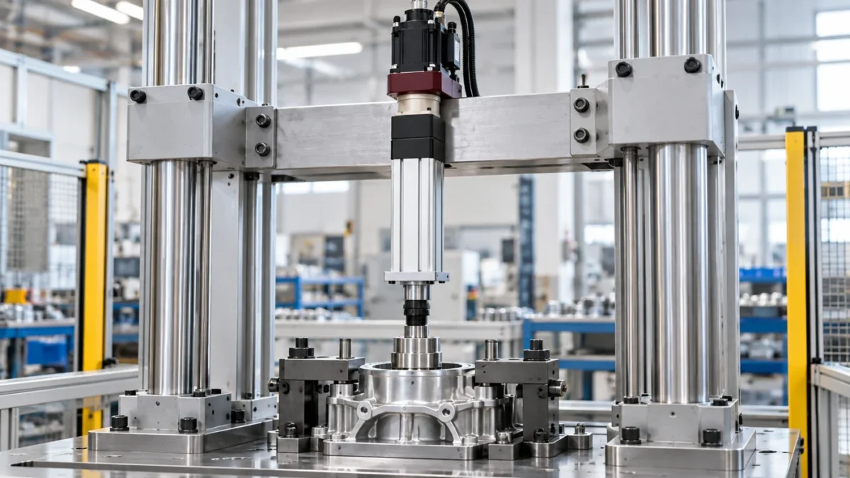 NFT110 servo application concept: Joining stations: close the load through a rigid frame