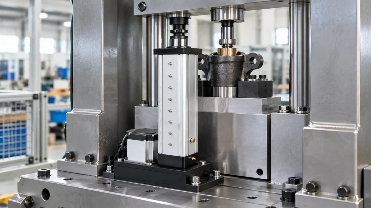 NFT110 servo application concept: Guided tooling: apply the load from below