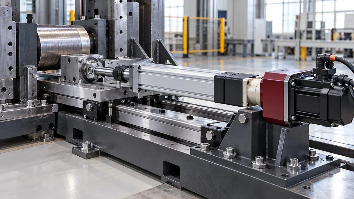 NFT134 servo application concept: Axial testing: support both ends of the load path