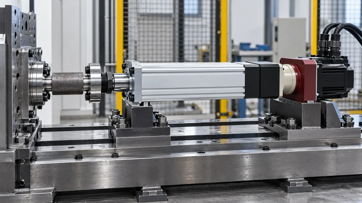 NFT160 servo application concept: Heavy test equipment: react the axial specimen load