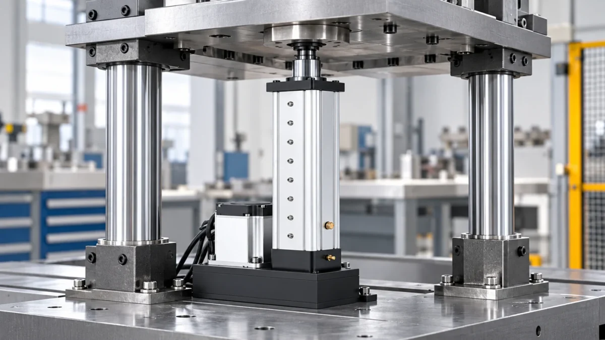 NFT160 servo application concept: Heavy tooling movement: lift an externally guided platform