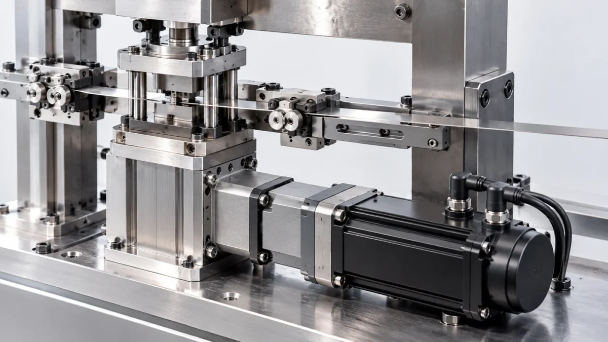 NFTDP80 servo application concept: Strip punching: support the material at the die